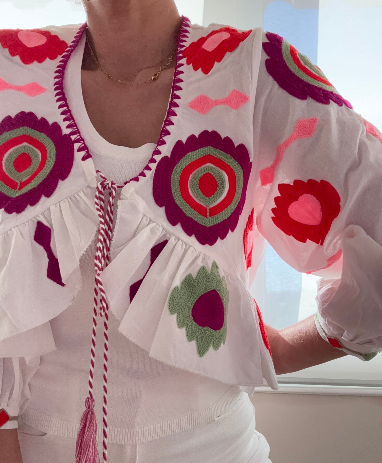 BOLERO BRANCO BORDADO