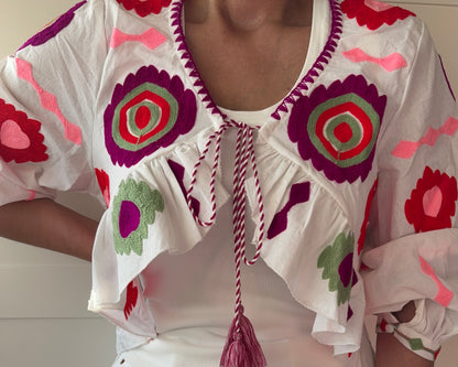 BOLERO BRANCO BORDADO